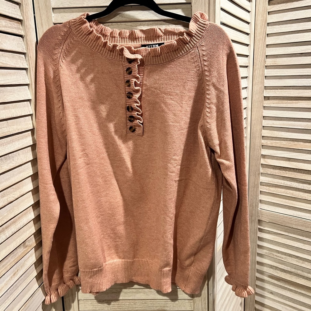 Ruffled Pink Sweater- BRAND NEW!